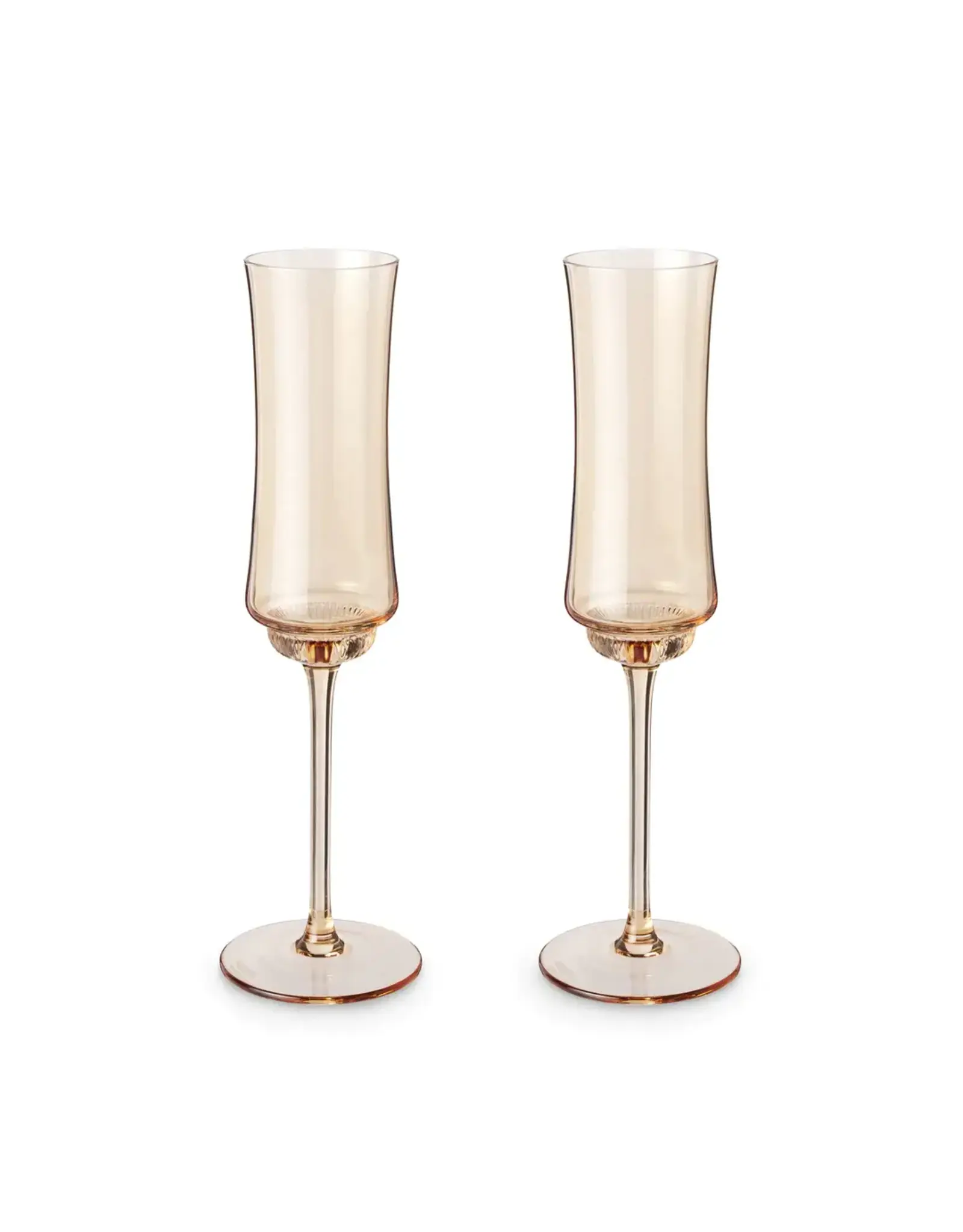 Tulip Champagne Flutes, Amber