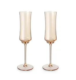 Tulip Champagne Flutes, Amber