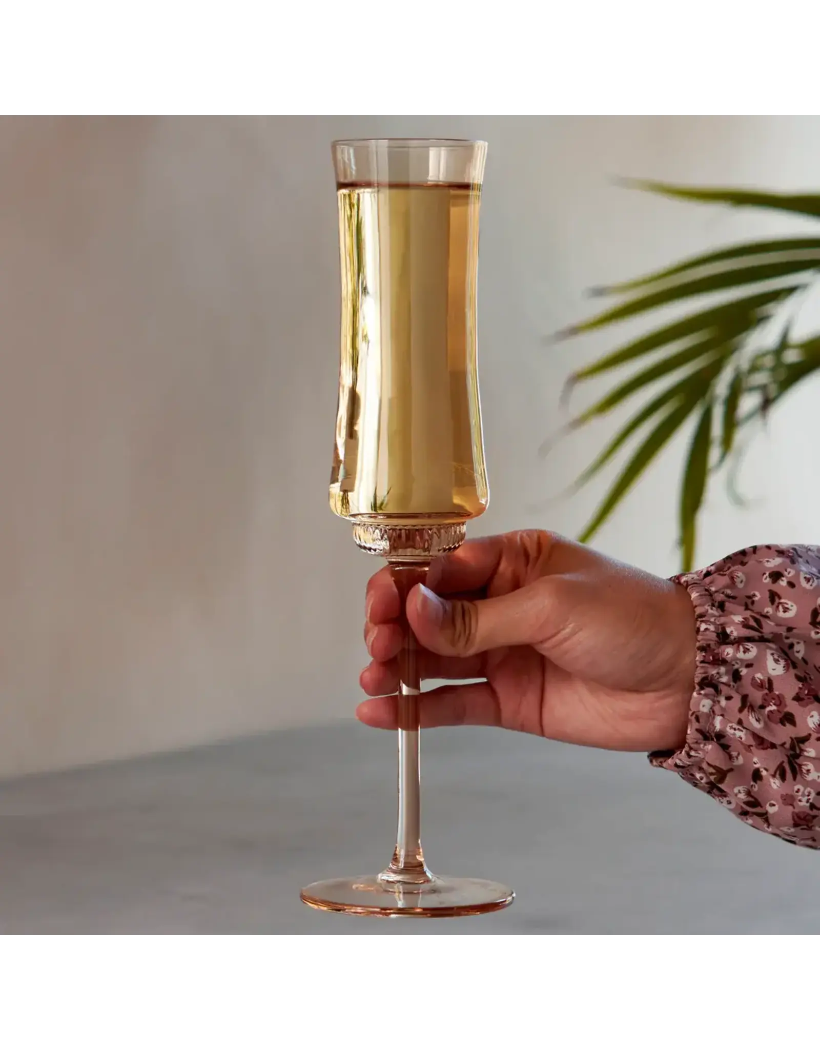 Tulip Champagne Flutes, Amber
