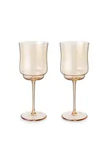 Tulip Stemmed Wine Glasses, Amber