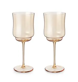 Tulip Stemmed Wine Glasses, Amber