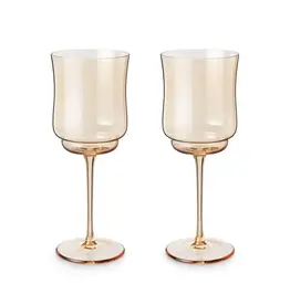 Tulip Stemmed Wine Glasses, Amber