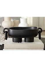 Resin Footed Oblong Bowl with Rings