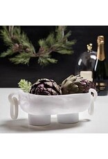 Resin Footed Oblong Bowl with Rings