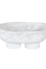Resin Footed Oblong Bowl with Rings