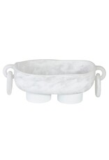Resin Footed Oblong Bowl with Rings