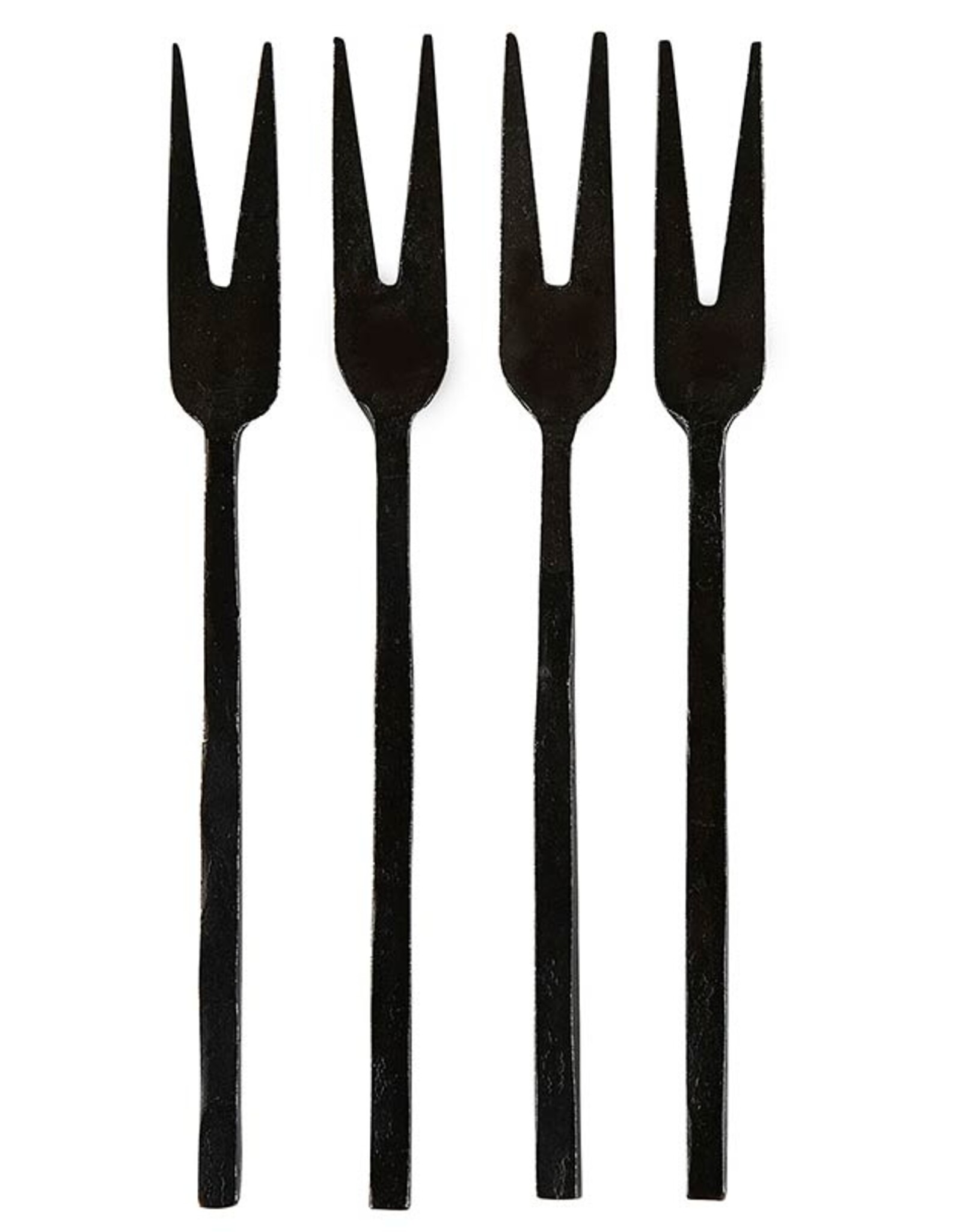Hammered Appetizer Forks - Matte Black