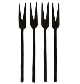 Hammered Appetizer Forks - Matte Black