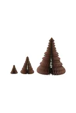 Paper Folding Honeycomb Trees w/ Gold Glitter, Brown, Set of 3