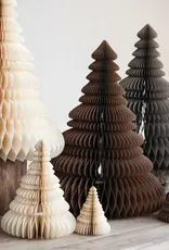 Paper Folding Honeycomb Trees w/ Gold Glitter, Brown, Set of 3