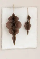 Honeycomb Finial Ornaments w/ Gold Foil Edge, Set of 3