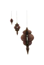 Honeycomb Finial Ornaments w/ Gold Foil Edge, Set of 3