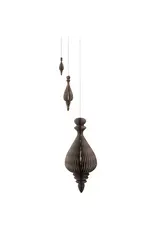 Honeycomb Finial Ornaments w/ Gold Foil Edge, Grey, Set of 3