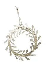 Metal Leaves & Berries Wreath, Distressed Pewter Finish