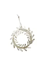 Metal Leaves & Berries Wreath, Distressed Pewter Finish