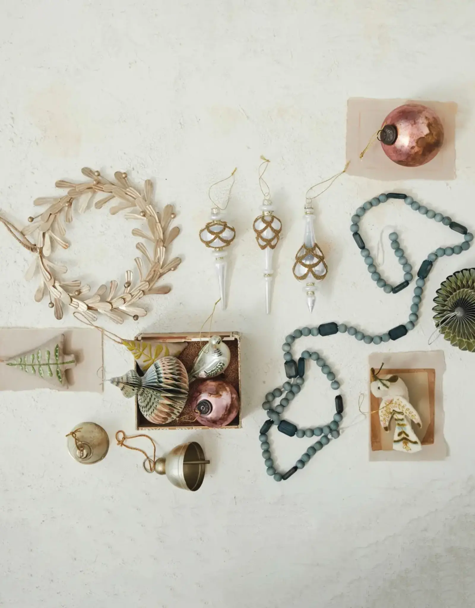 Metal Leaves & Berries Wreath, Distressed Pewter Finish