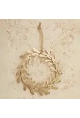 Metal Leaves & Berries Wreath, Distressed Pewter Finish