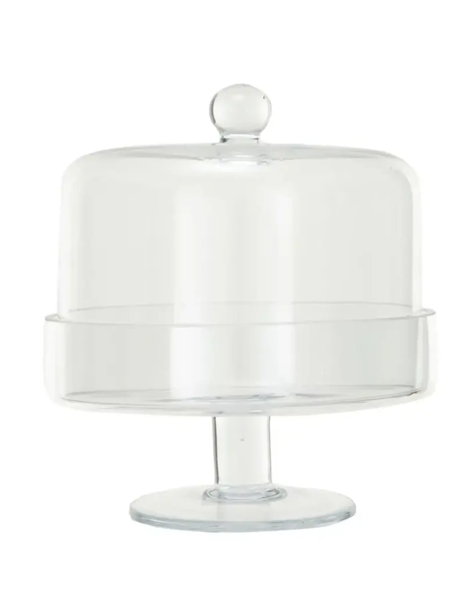 Glass Pedestal w/ Cloche, Set of 2