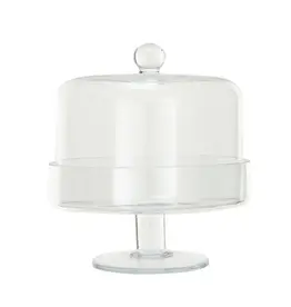 Glass Pedestal w/ Cloche, Set of 2