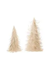 Feather Trees, Cream Set of 2