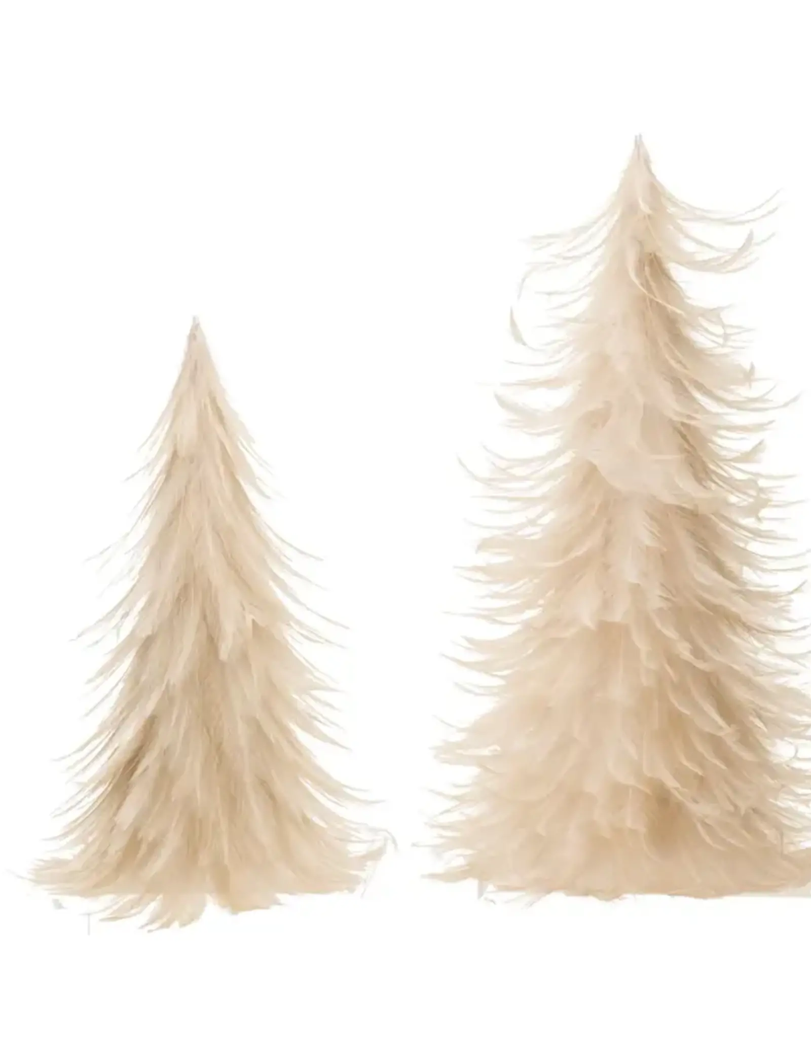 Feather Trees, Cream Set of 2