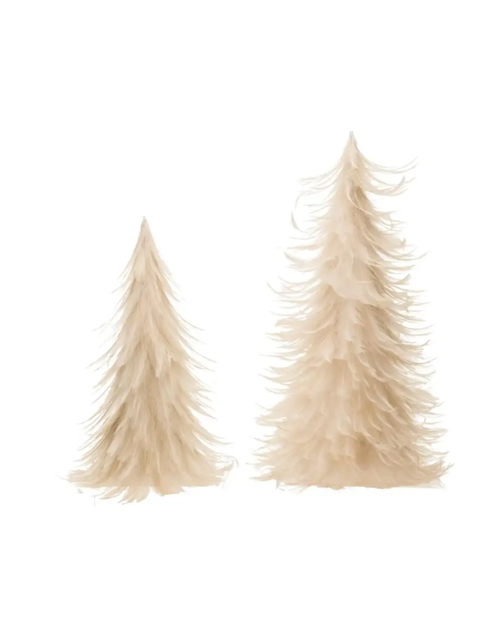 Feather Trees, Cream Set of 2