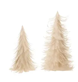 Feather Trees, Cream Set of 2