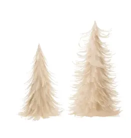 Feather Trees, Cream Set of 2