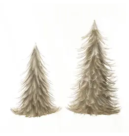 Feather Trees, Grey, Set of 2