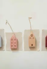 Stoneware LED House Ornament