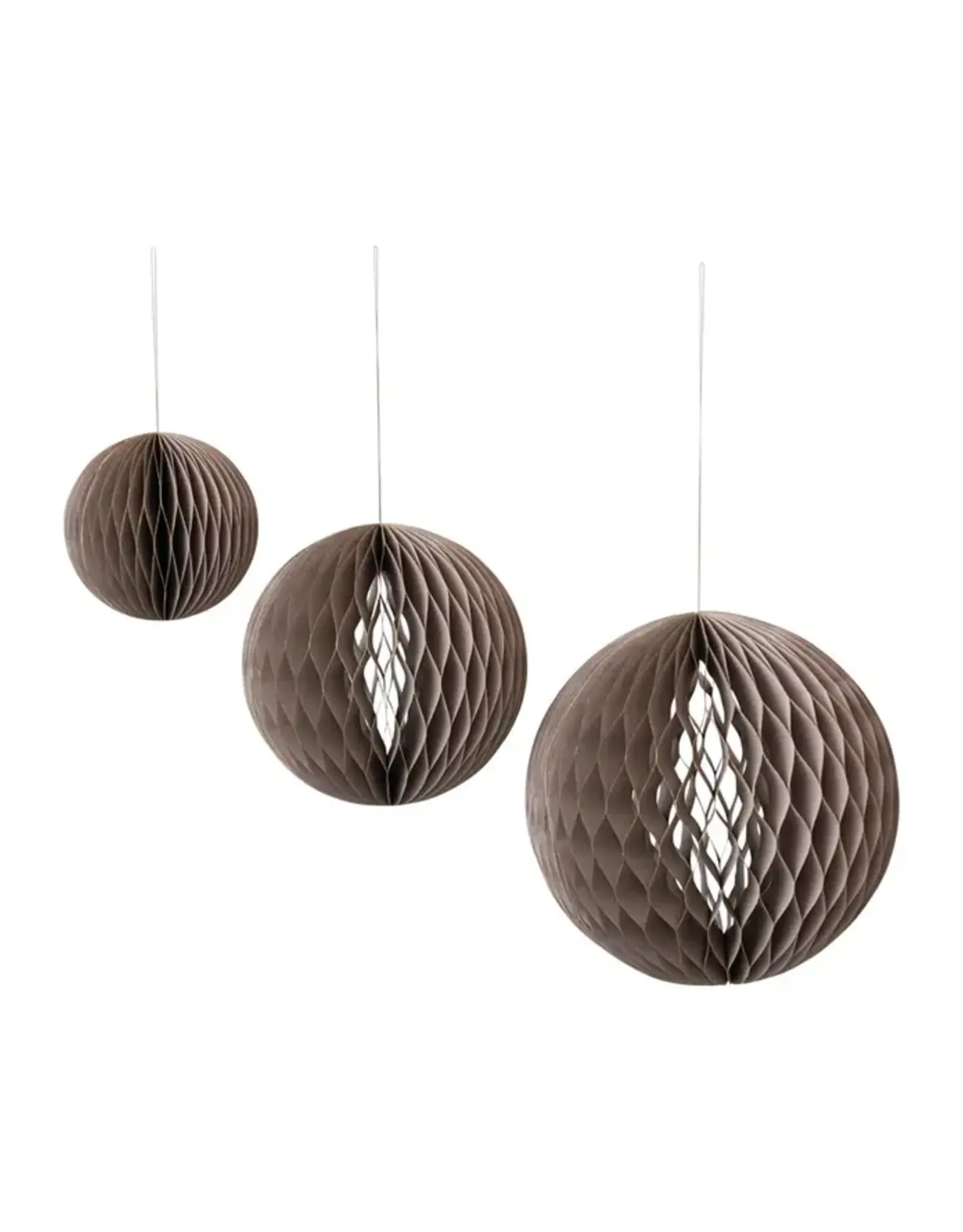 Paper Folding Honeycomb Ornaments, Grey, Set of 3