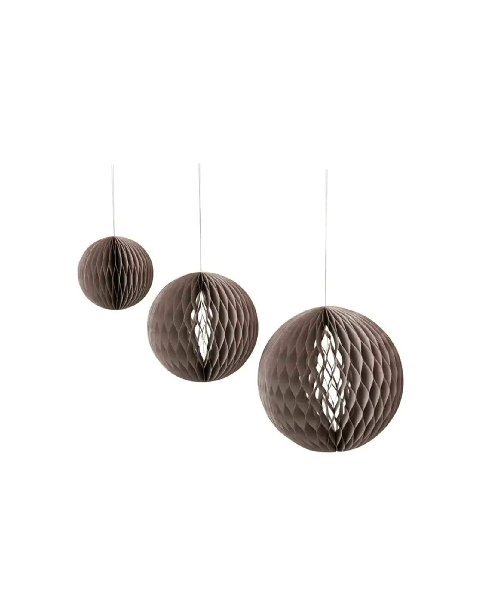 Paper Folding Honeycomb Ornaments, Grey, Set of 3