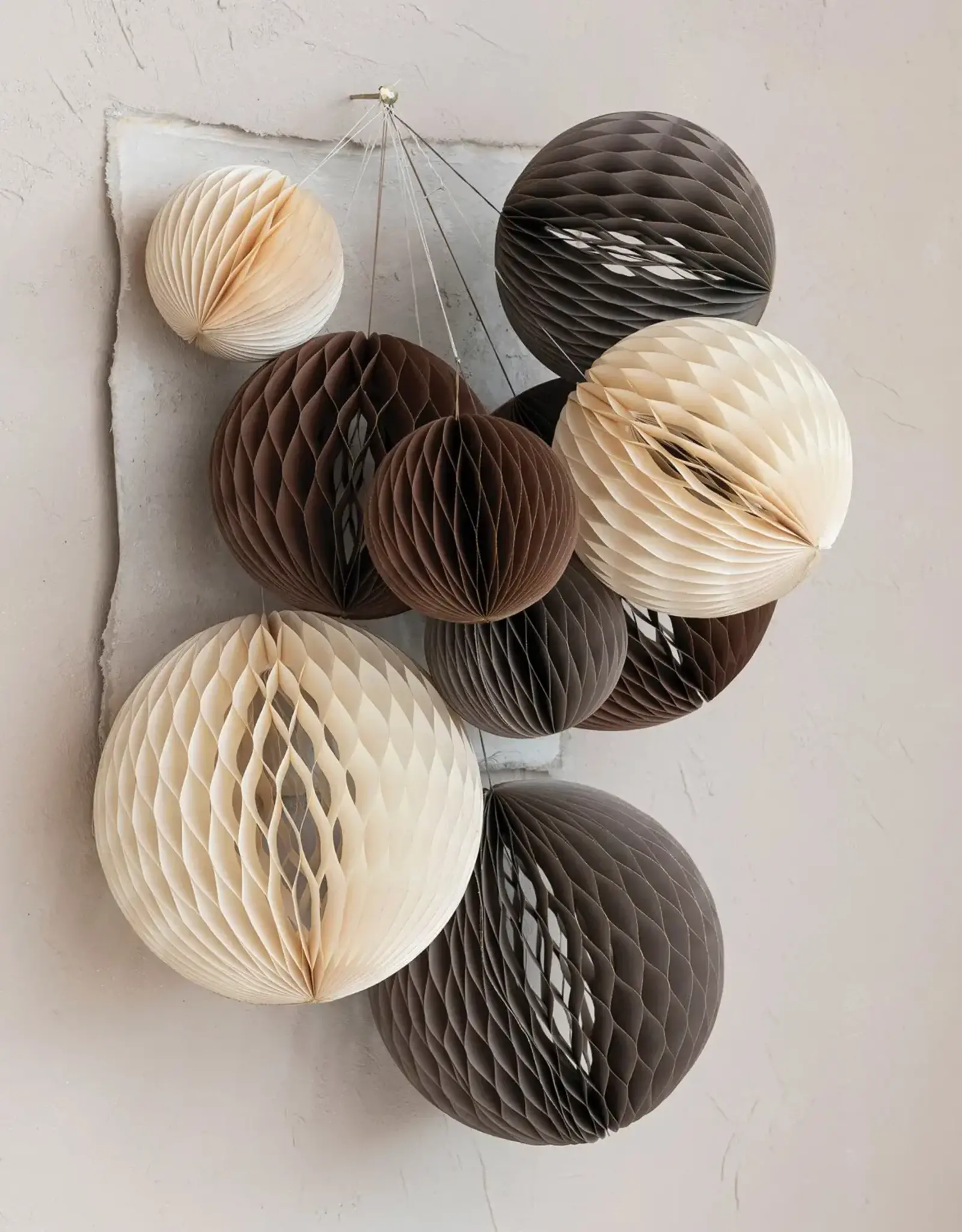 Paper Folding Honeycomb Ornaments, Grey, Set of 3