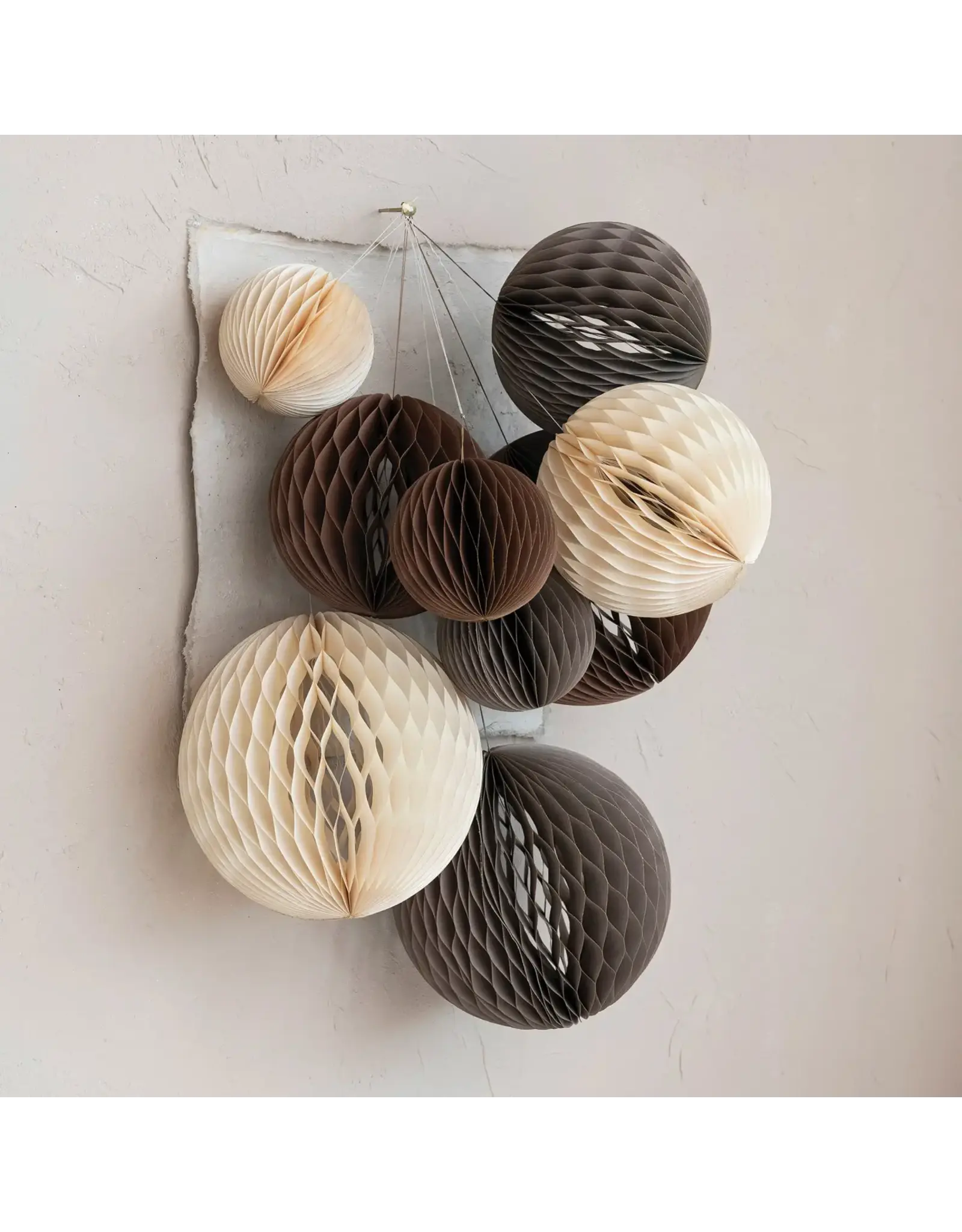 Paper Folding Honeycomb Ornaments, Grey, Set of 3