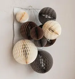 Paper Folding Honeycomb Ornaments, Grey, Set of 3