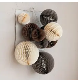 Paper Folding Honeycomb Ornaments, Grey, Set of 3