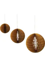 Paper Folding Honeycomb Ornaments, Brown, Set of 3