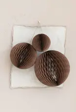 Paper Folding Honeycomb Ornaments, Brown, Set of 3