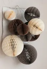 Paper Folding Honeycomb Ornaments, Brown, Set of 3