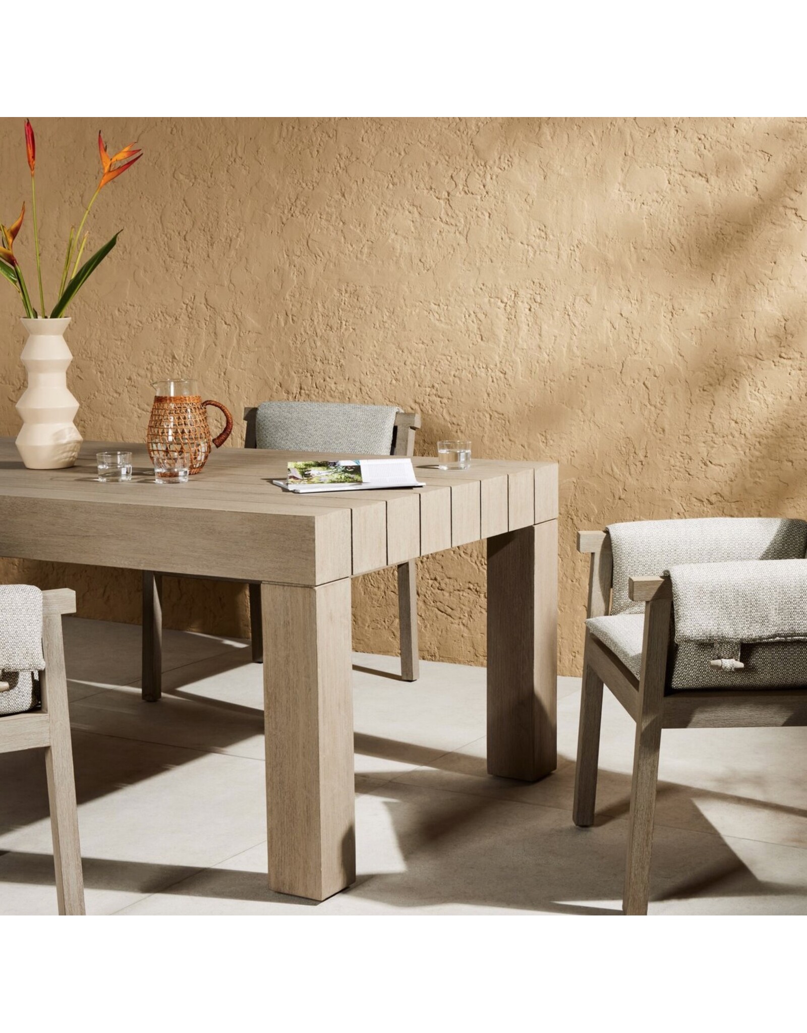 Sonora Outdoor Dining Table Weathered Grey