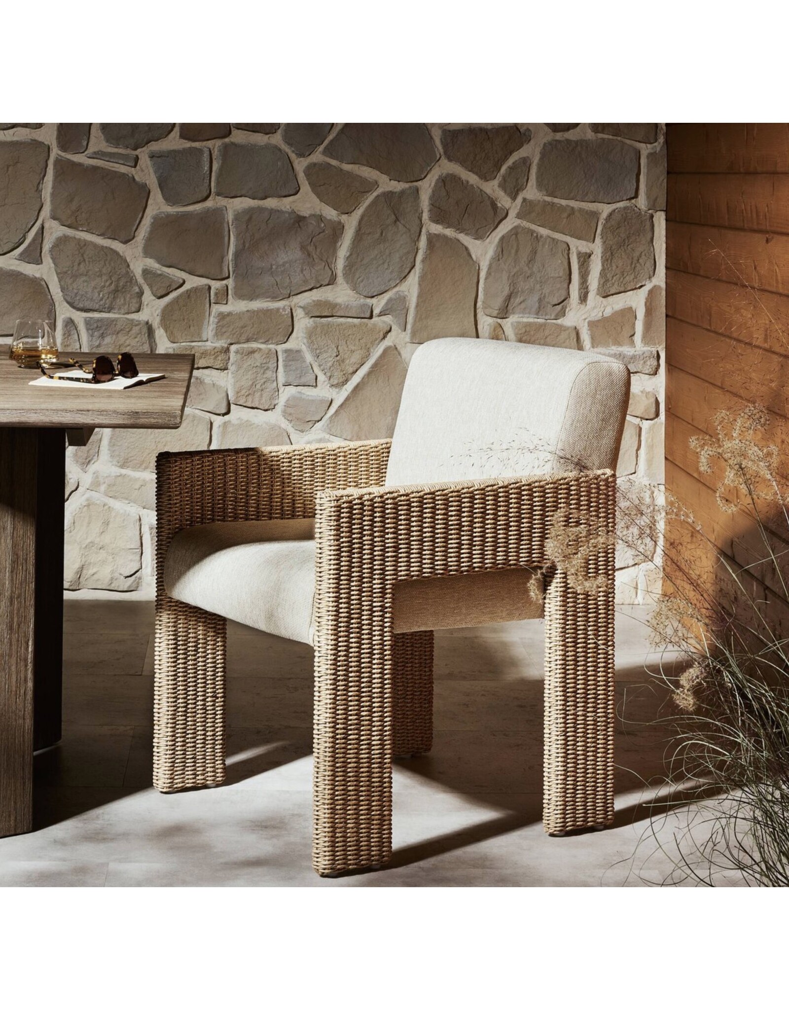 Amur Outdoor Dining Chair in Ellor Beige