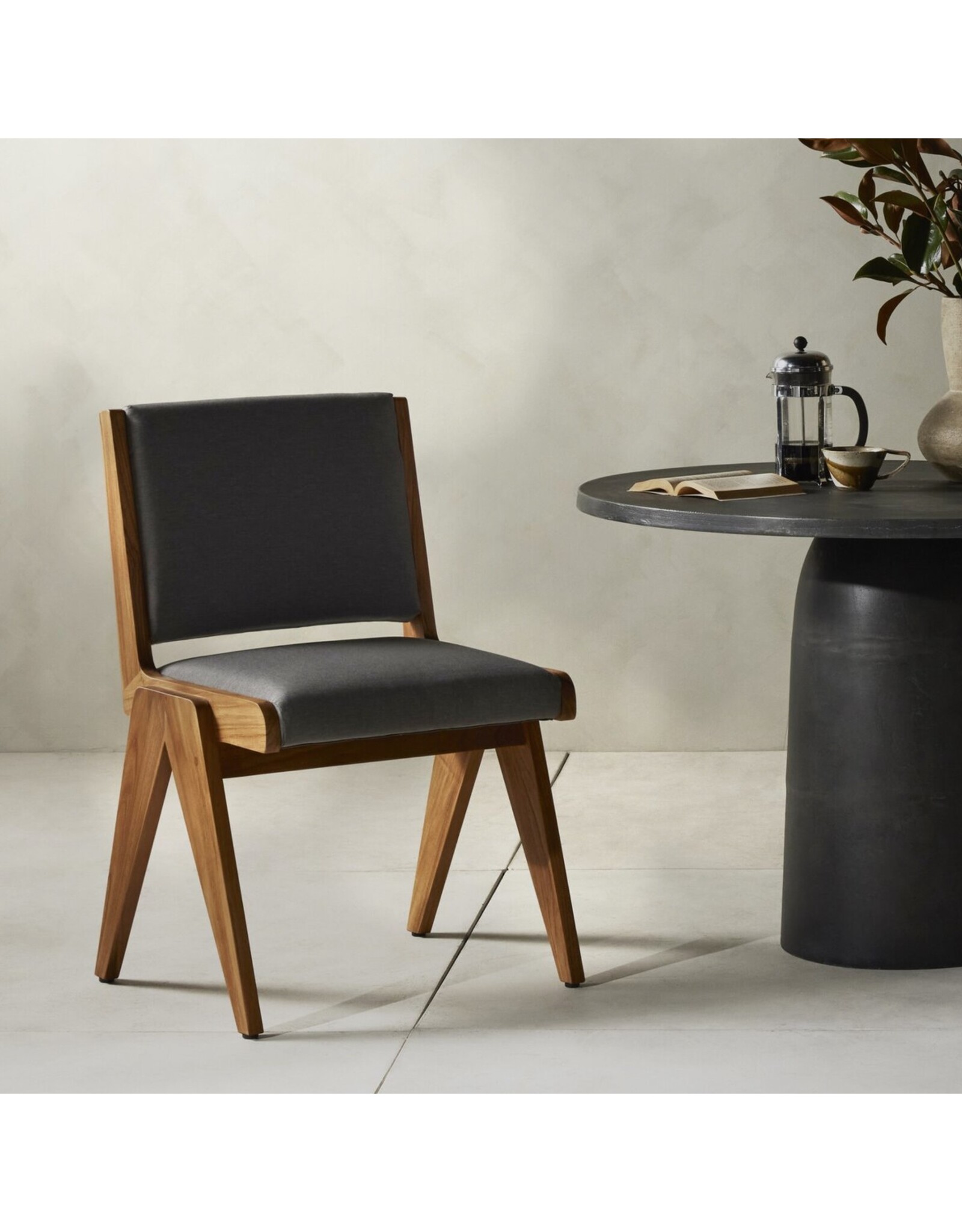Colima Outdoor Dining Chair in Charcoal