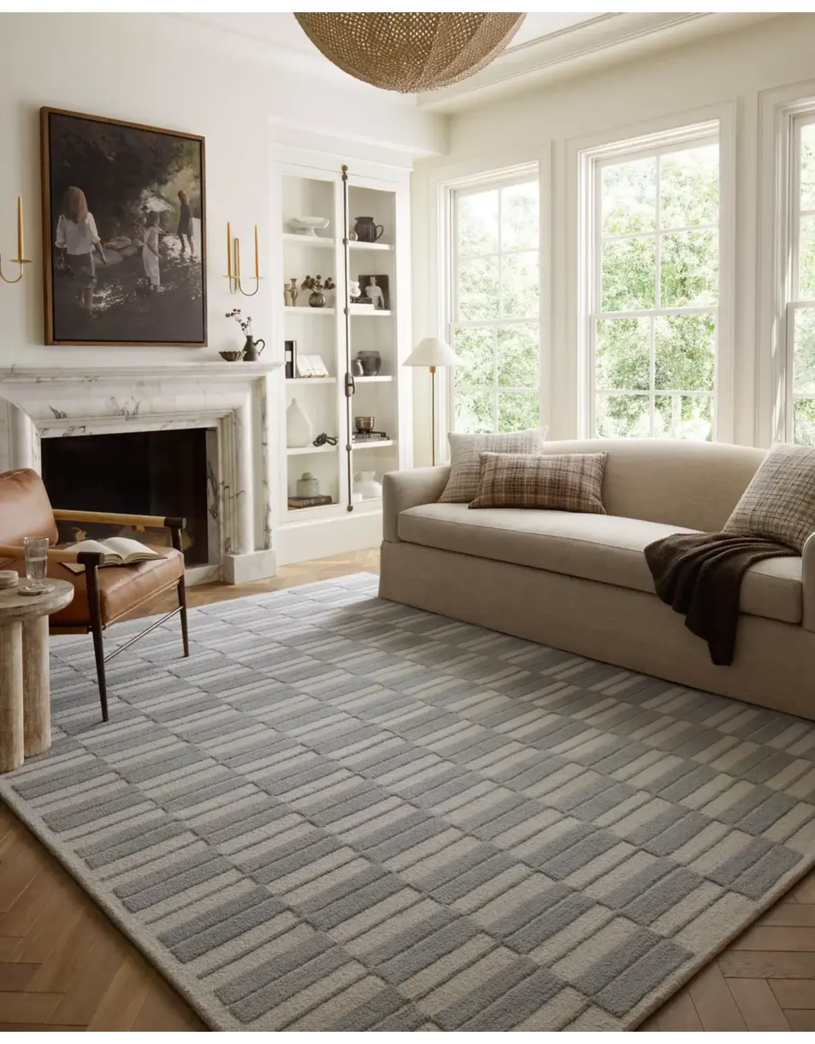 Chris Loves Julia × Loloi Bradley Rug BRL-03 Ivory/Grey