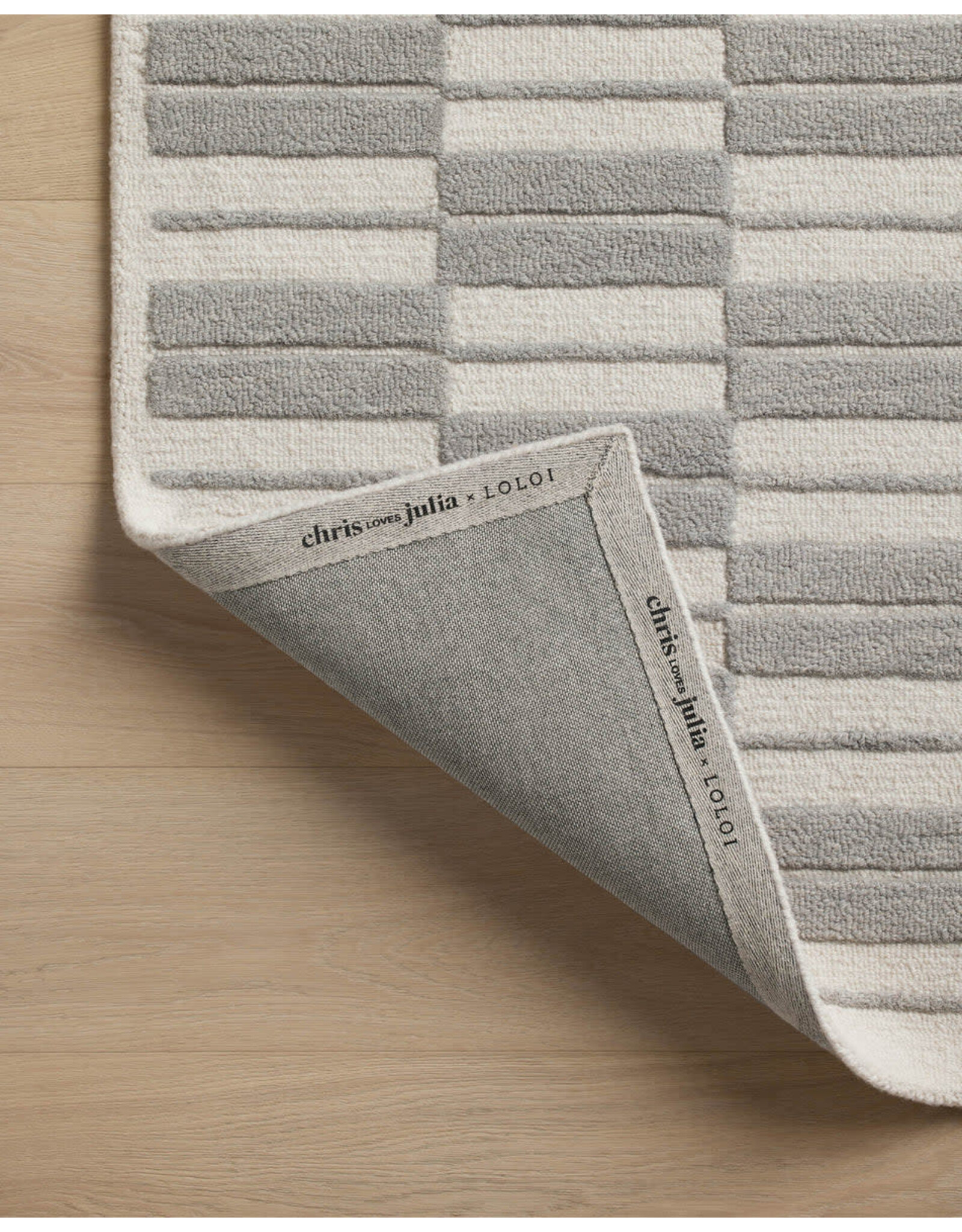 Chris Loves Julia × Loloi Bradley Rug BRL-03 Ivory/Grey