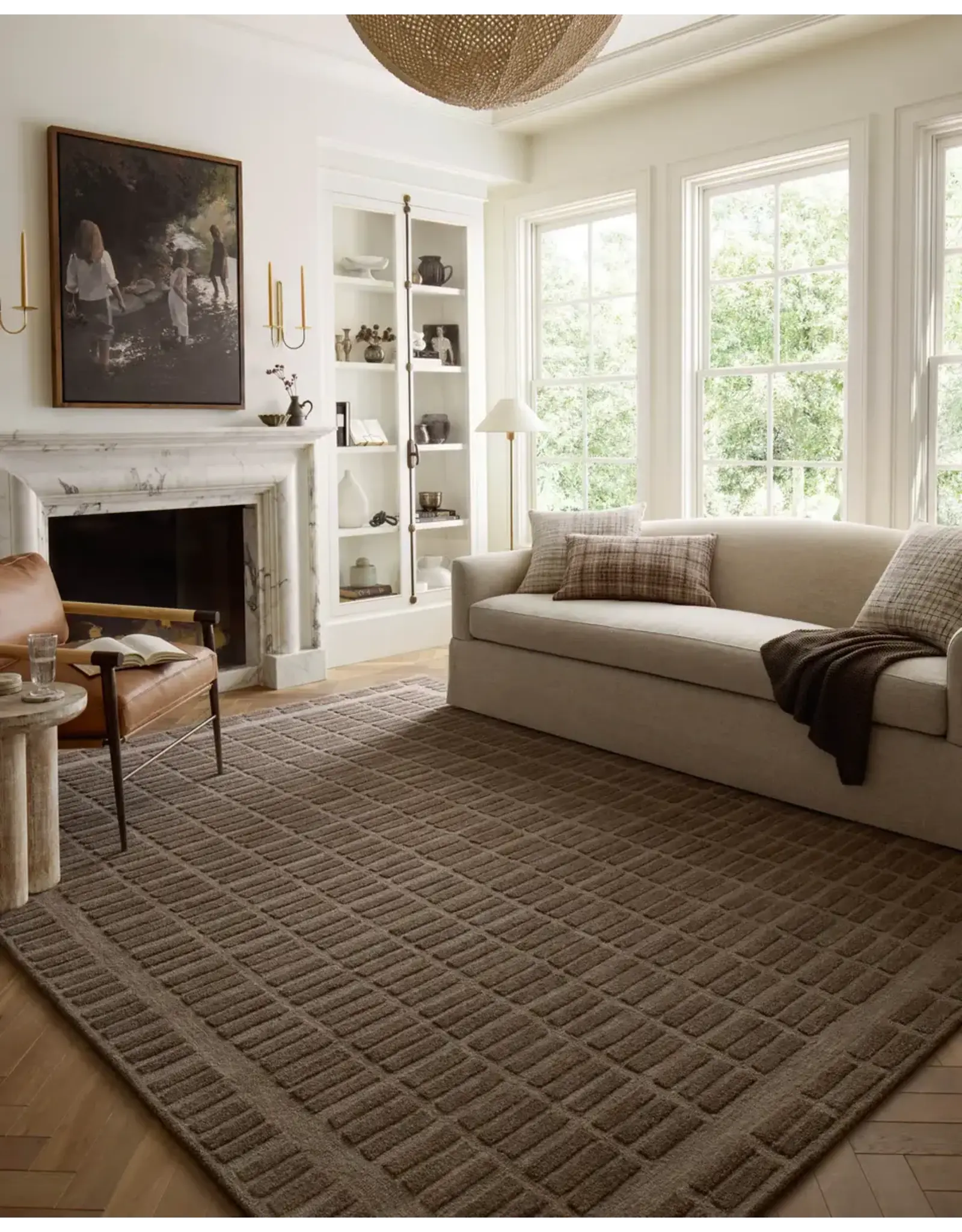 Chris Loves Julia × Loloi Bradley Rug BRL-06 Cocoa/Cocoa