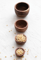 S/4 2 to 4" Round Acacia Wood Nesting Bowls, Espresso Finish