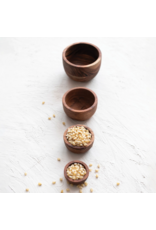 S/4 2 to 4" Round Acacia Wood Nesting Bowls, Espresso Finish
