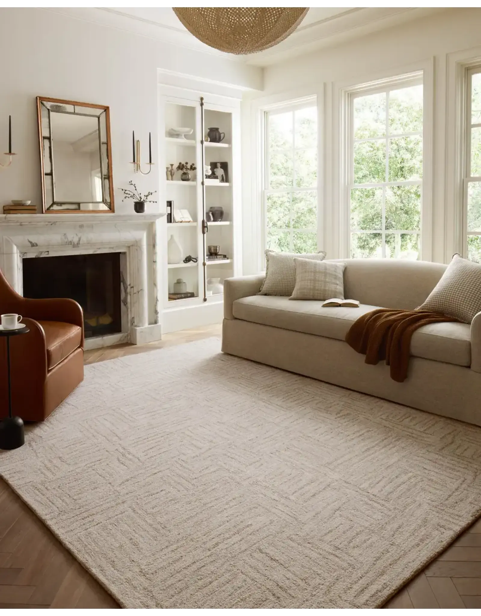 Chris Loves Julia x Loloi Polly Rug POL-08 - Smoke/Sand