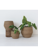 Decorative Woven Seagrass Baskets w/ Plastic Lining