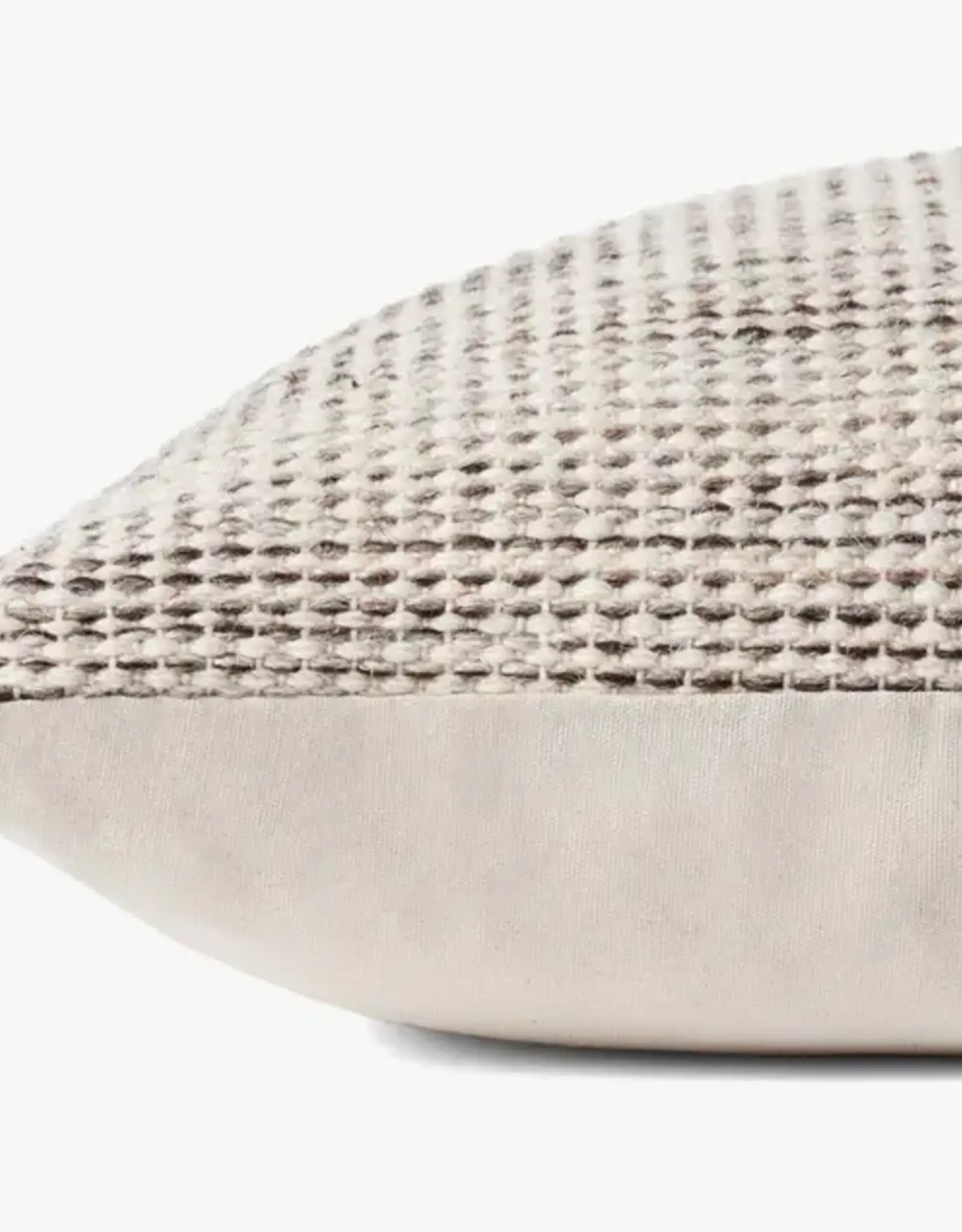 Amber Lewis × Loloi Morro Natural/Grey Pillow, 22x22